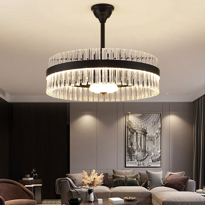 Fan light, dining room light, bedroom light, crystal light, crystal chandelier YUHUAQI LIGHTING