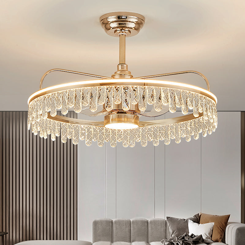 Fan light, dining room light, bedroom light, crystal chandelier. YUHUAQI LIGHTING