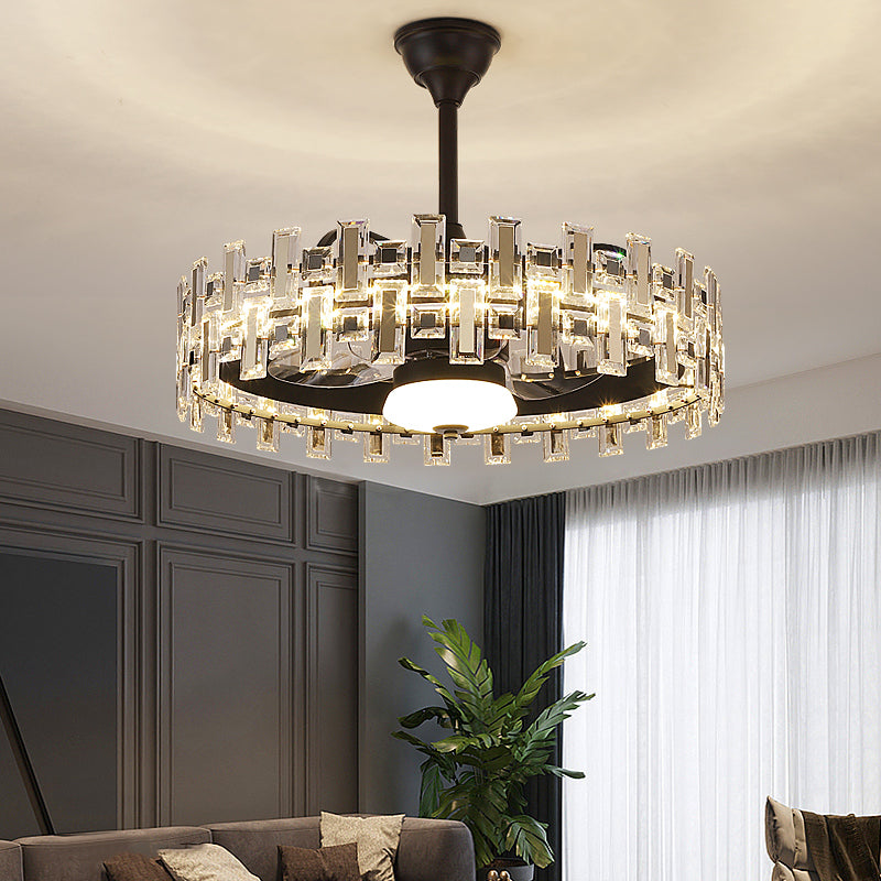 Fan light, dining room light, bedroom light, crystal light, crystal chandelier YUHUAQI LIGHTING
