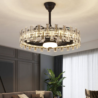 Fan light, dining room light, bedroom light, crystal light, crystal chandelier YUHUAQI LIGHTING