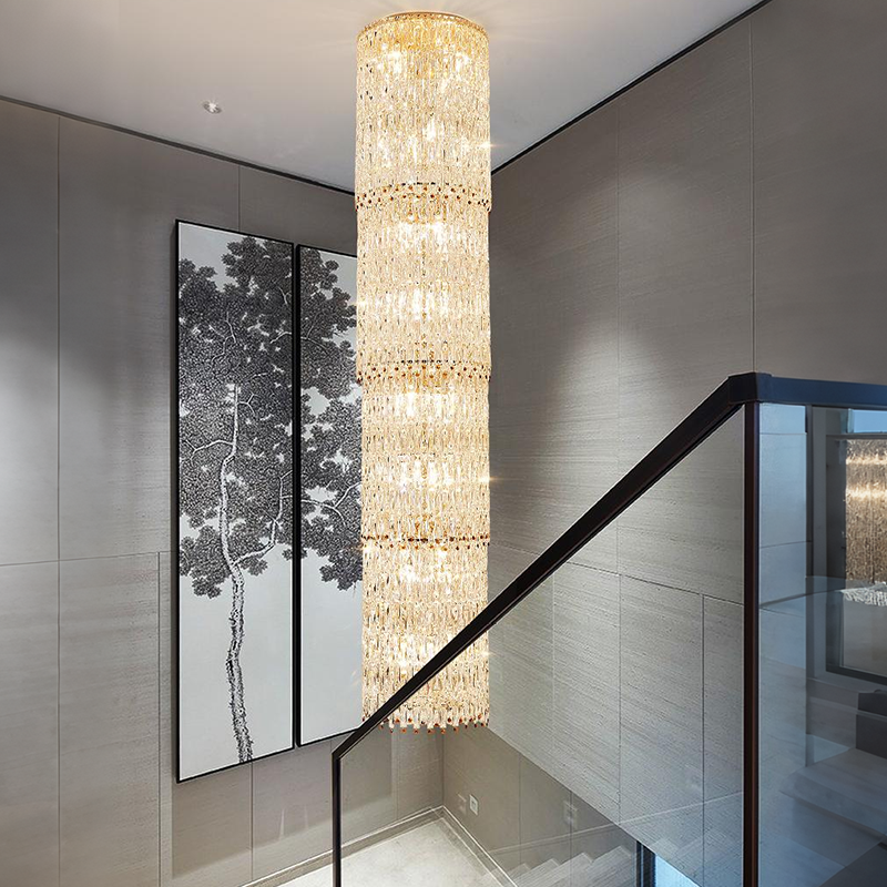 Staircase lights, villa chandeliers, ceiling lights, entryway chandeliers, crystal chandeliers YUHUAQI LIGHTING