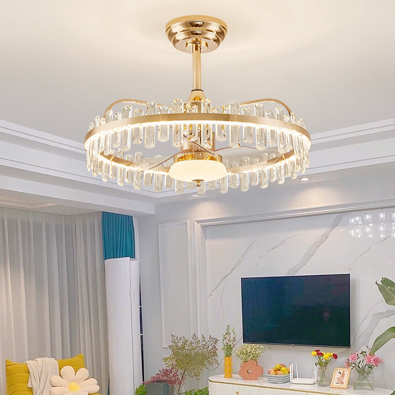 Fan light, dining room light, bedroom light, crystal chandelier. YUHUAQI LIGHTING