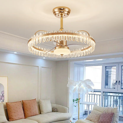 Fan light, dining room light, bedroom light, crystal chandelier. YUHUAQI LIGHTING