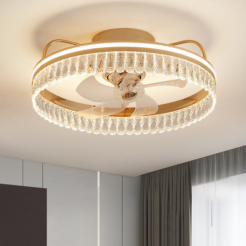 Fan light, dining room light, bedroom light, crystal chandelier, ceiling light YUHUAQI LIGHTING