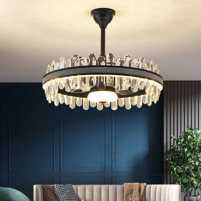 Fan light, dining room light, bedroom light, crystal light, crystal chandelier YUHUAQI LIGHTING
