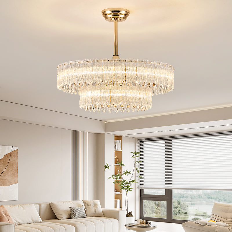 Fan light, dining room light, bedroom light, crystal chandelier, modern minimalist styleHQC4895-5335-6435/X2838-3245 YUHUAQI LIGHTING