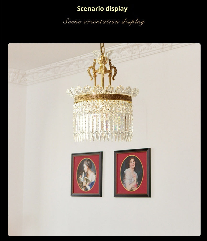 Dining Room Entrance Corridor Bedroom Copper Crystal Chandelier CJ