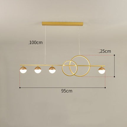 Rectangular Table Lamp Creative New Dining Room Bar Simple Modern Chandelier CJ