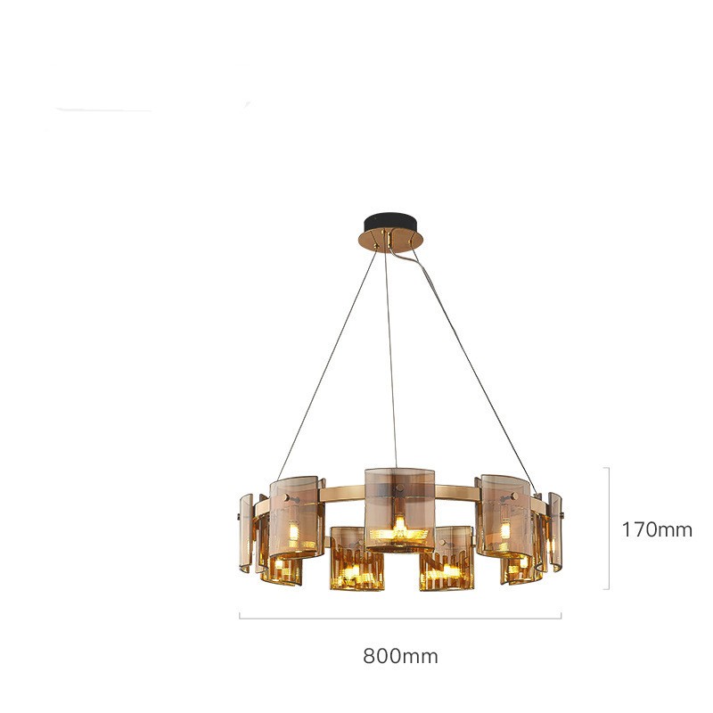 Modern Simple Glass Living Room Chandelier Bedroom Study Personality CJ