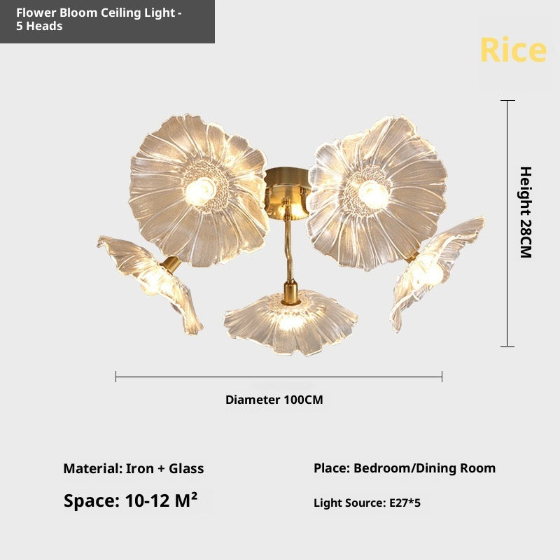 Modern Simple Home Glass Lotus Leaf Chandelier CJ