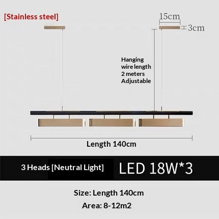 Rectangular Modern Metal Minimalist Pendant Light CJ