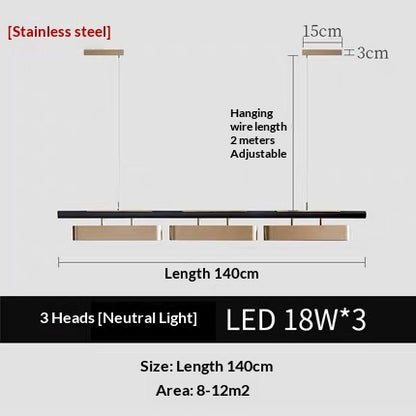 Rectangular Modern Metal Minimalist Pendant Light CJ