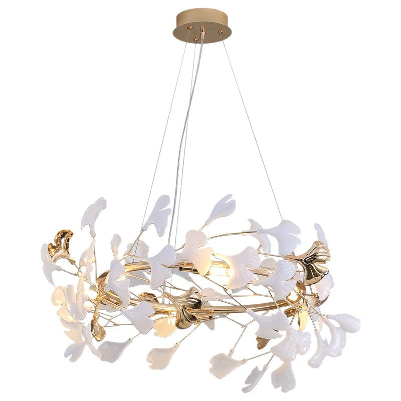 Minimalist Art Chandelier With Ginkgo Leaf Design CJ