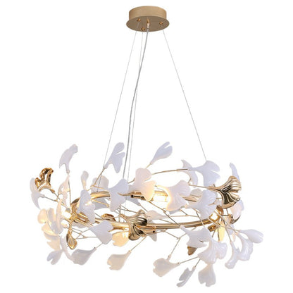 Minimalist Art Chandelier With Ginkgo Leaf Design CJ