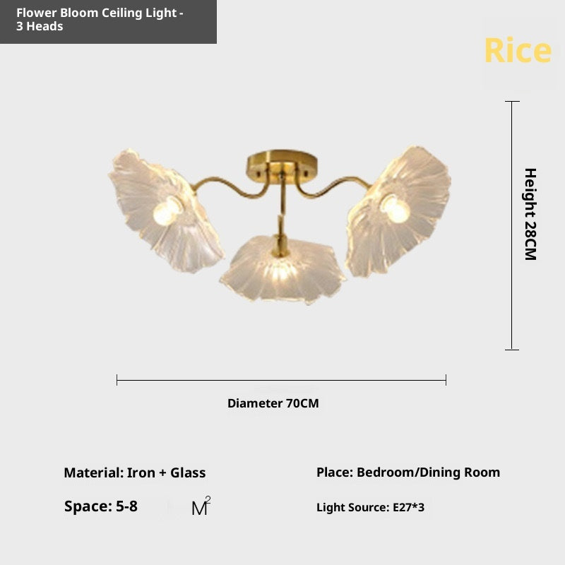 Modern Simple Home Glass Lotus Leaf Chandelier CJ