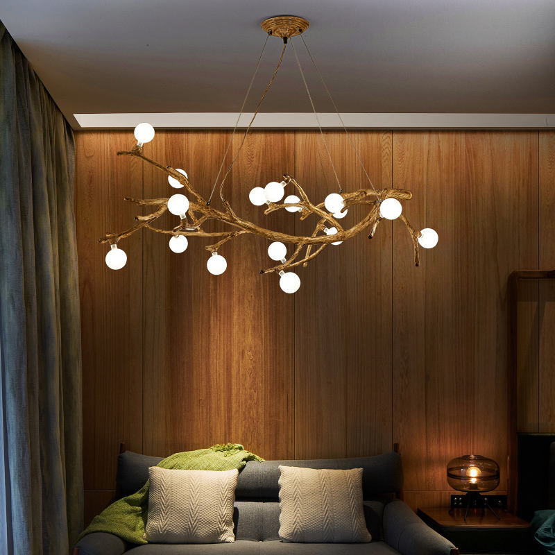 Restaurant Chandelier Decorative Tree Branch Lights Zen Japanese Wabi-sabi Wind Lamps CJ