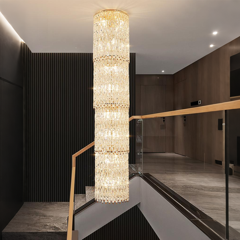 Staircase lights, villa chandeliers, ceiling lights, entryway chandeliers, crystal chandeliers YUHUAQI LIGHTING