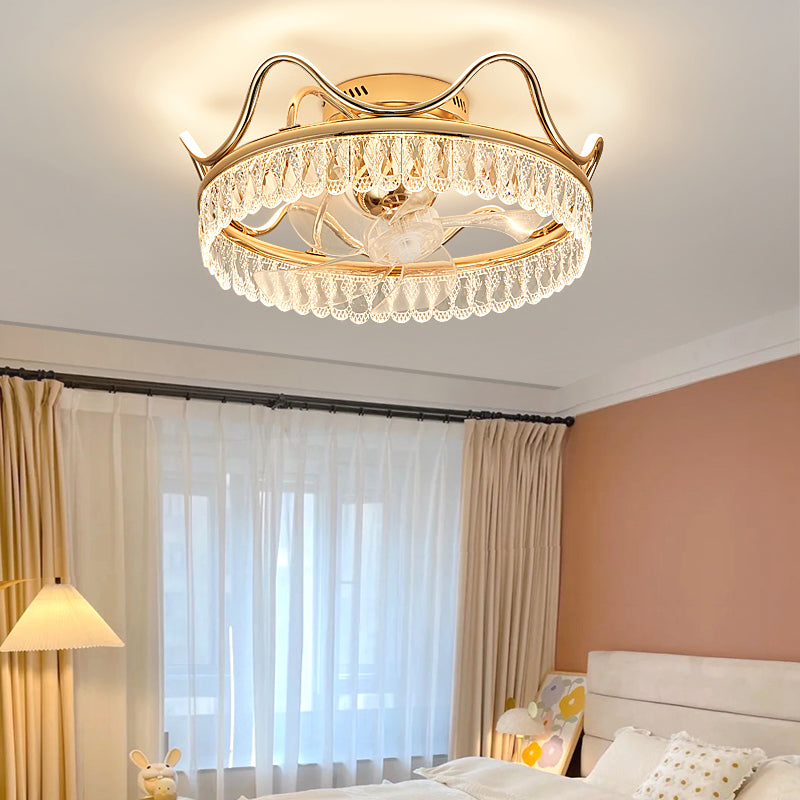 Fan light, dining room light, bedroom light, crystal chandelier, ceiling light YUHUAQI LIGHTING