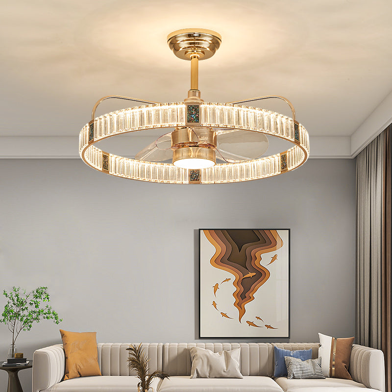 Fan light, dining room light, bedroom light, crystal chandelier. YUHUAQI LIGHTING