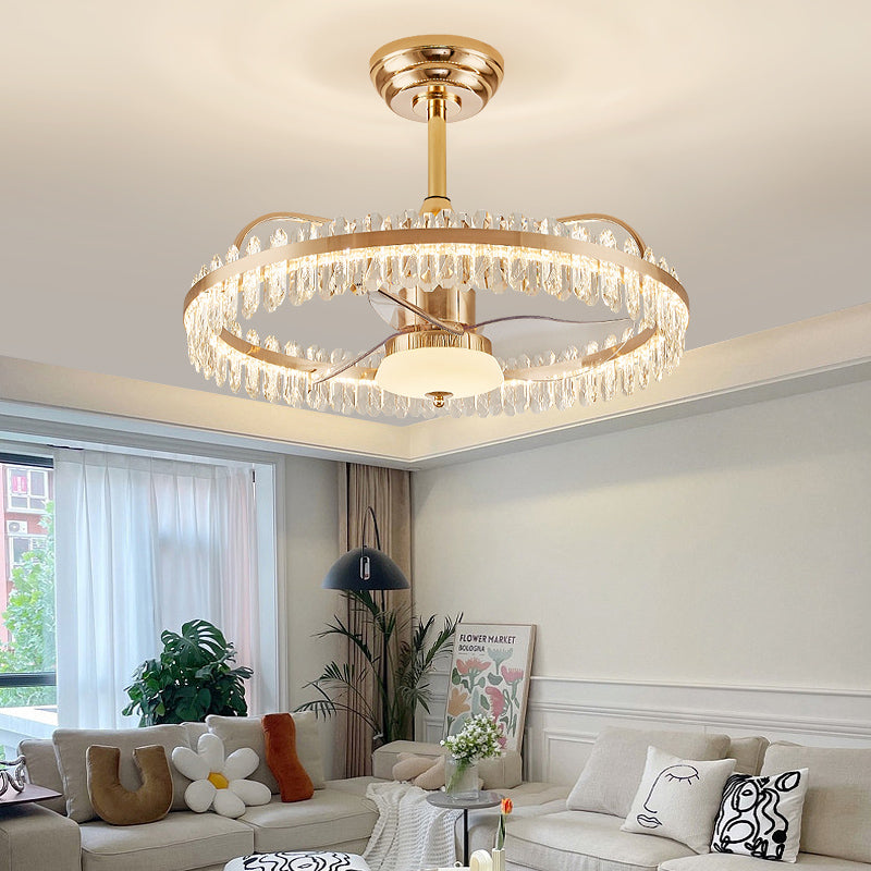 Fan light, dining room light, bedroom light, crystal chandelier. YUHUAQI LIGHTING