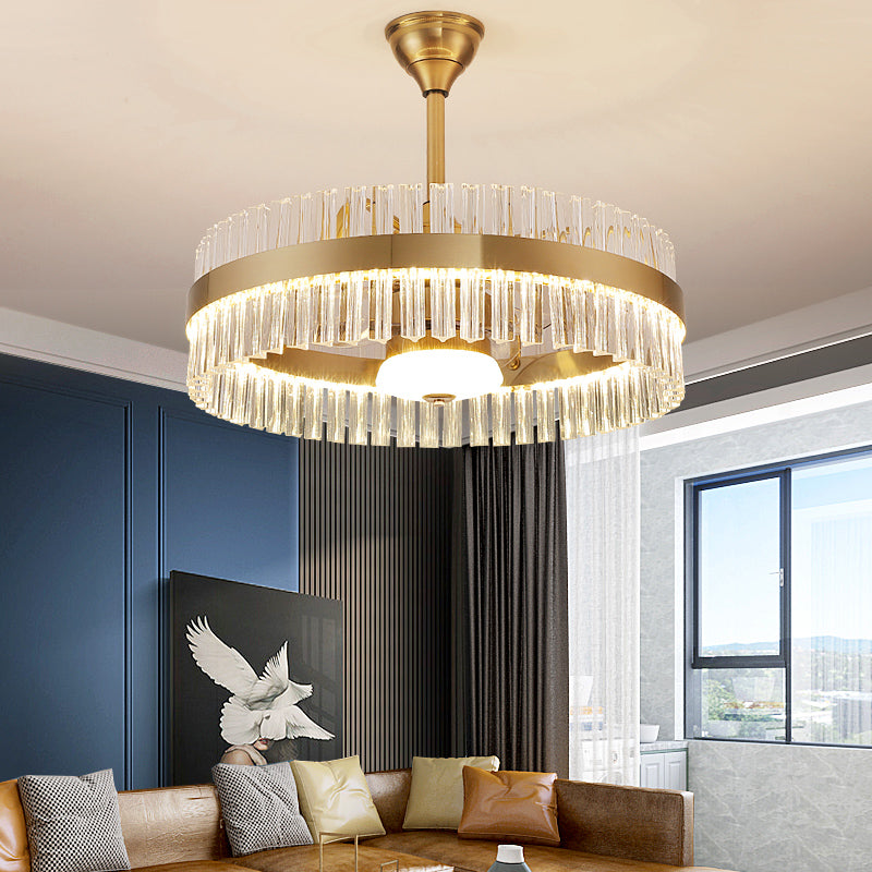 Fan light, dining room light, bedroom light, crystal light, crystal chandelier YUHUAQI LIGHTING