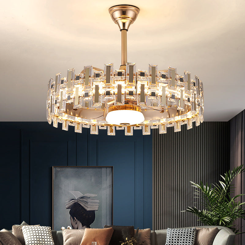 Fan light, dining room light, bedroom light, crystal light, crystal chandelier YUHUAQI LIGHTING