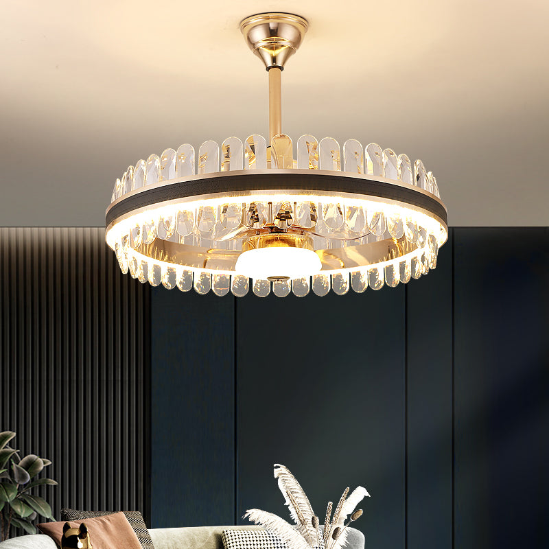 Fan light, dining room light, bedroom light, crystal light, crystal chandelier YUHUAQI LIGHTING