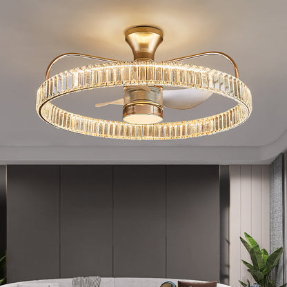 Fan light, dining room light, bedroom light, crystal chandelier, ceiling light YUHUAQI LIGHTING