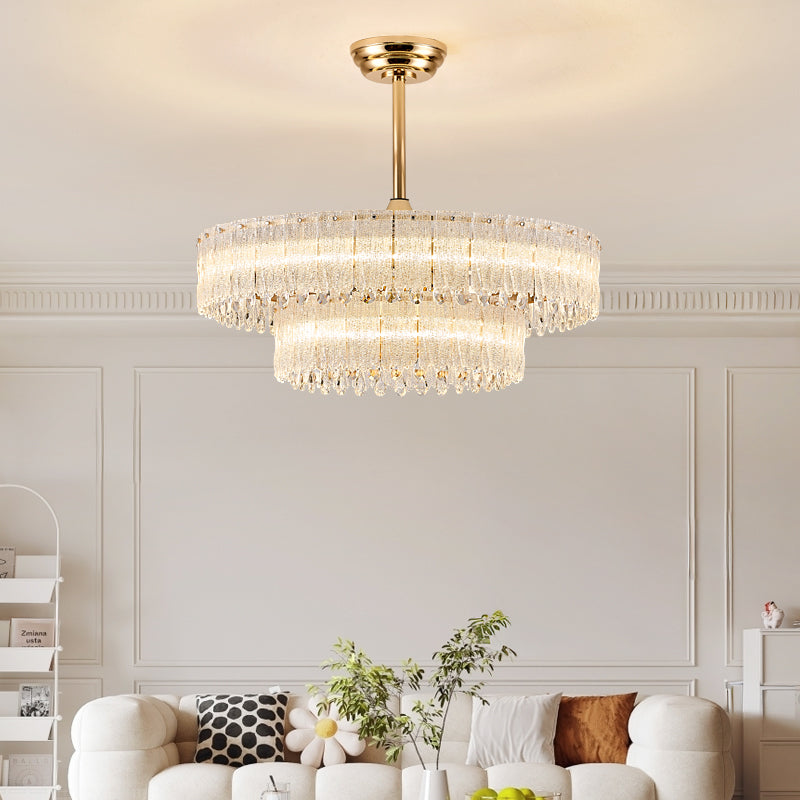 Fan light, dining room light, bedroom light, crystal chandelier, modern minimalist styleHQC4895-5335-6435/X2838-3245 YUHUAQI LIGHTING