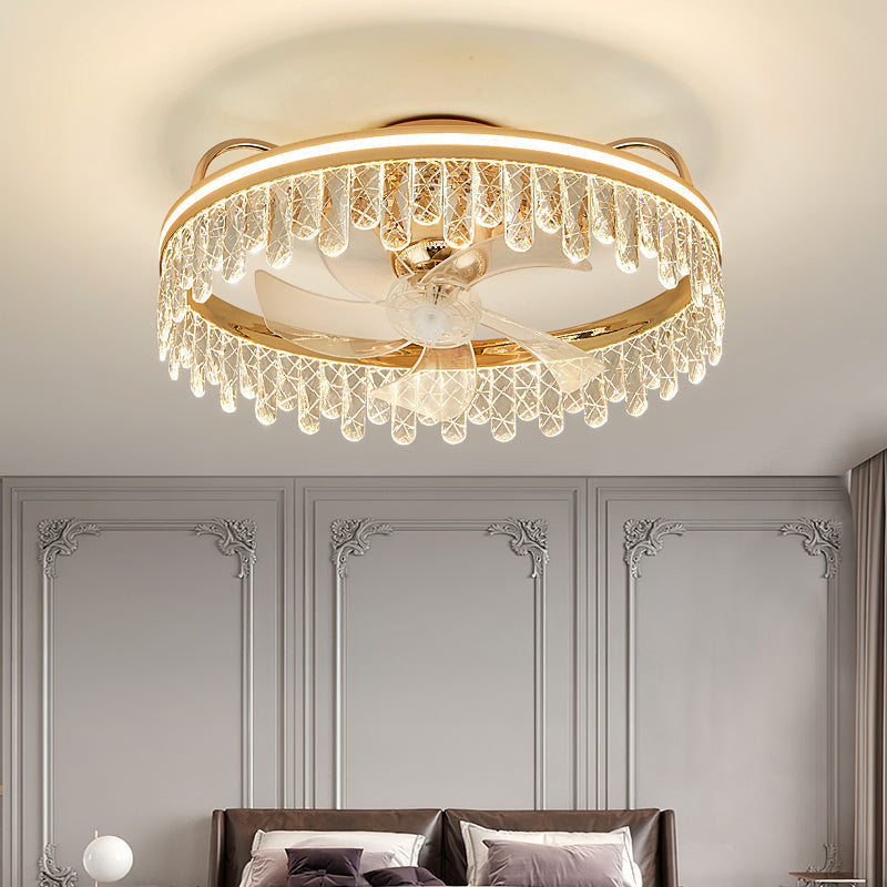 Fan light, dining room light, bedroom light, crystal chandelier. YUHUAQI LIGHTING