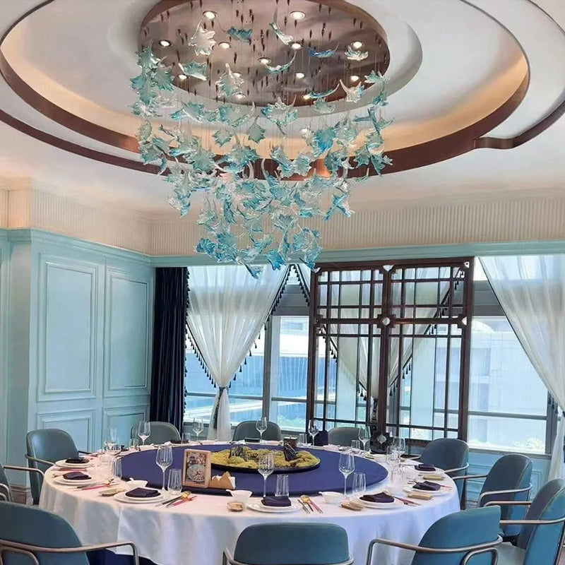 Ceiling lights, glass chandeliers, custom hotel lighting, living room lights, lobby chandeliers, ceiling lights YUHUAQI LIGHTING