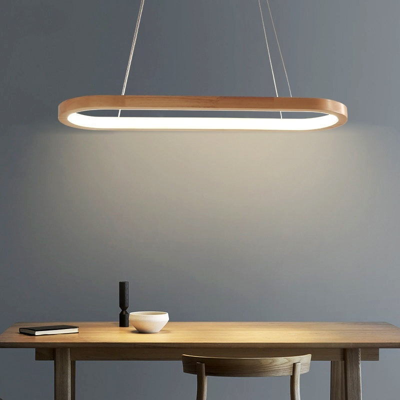 Long Chandelier Log Style Simple Restaurant Bar Office CJ