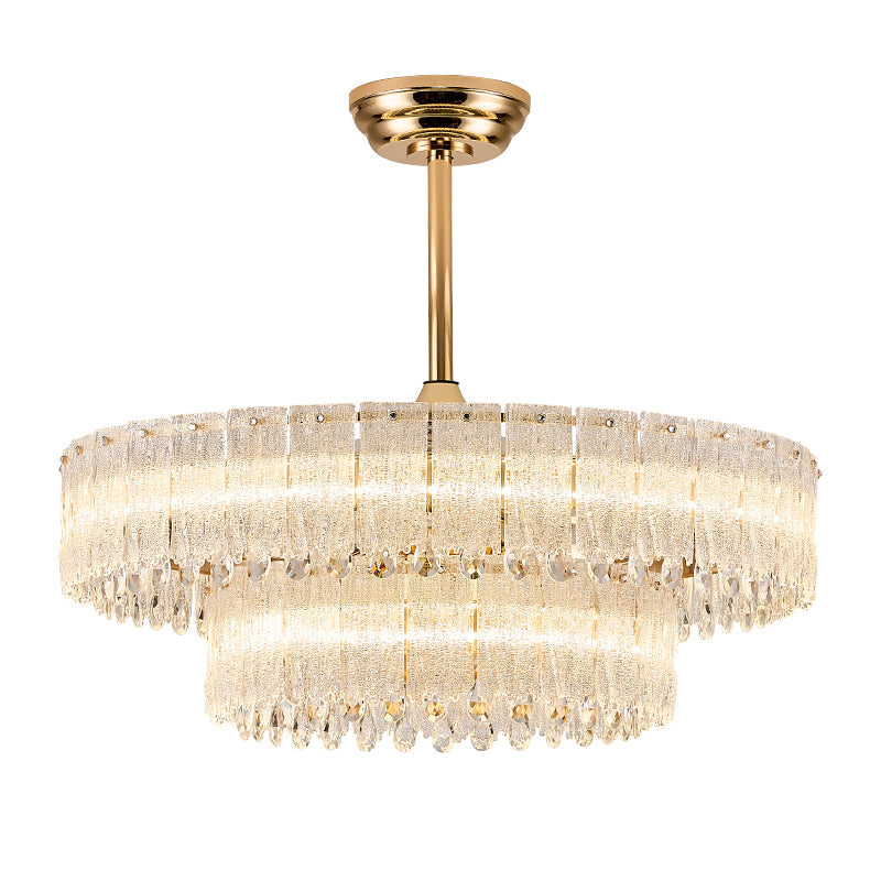 Fan light, dining room light, bedroom light, crystal chandelier, modern minimalist styleHQC4895-5335-6435/X2838-3245 YUHUAQI LIGHTING