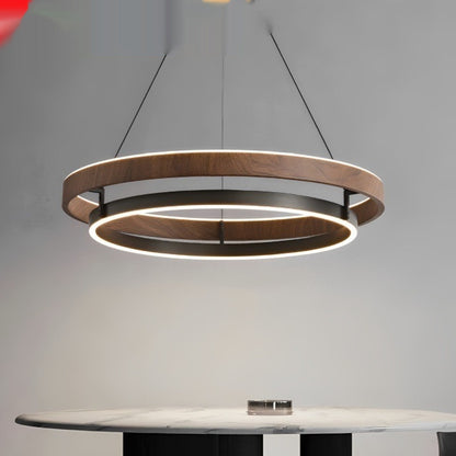 Italian Modern Minimalist Wood Grain Living Room Chandelier CJ
