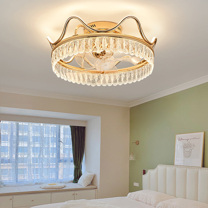 Fan light, dining room light, bedroom light, crystal chandelier, ceiling light YUHUAQI LIGHTING