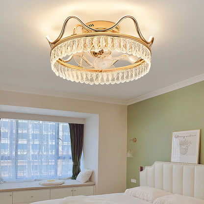 Fan light, dining room light, bedroom light, crystal chandelier, ceiling light YUHUAQI LIGHTING