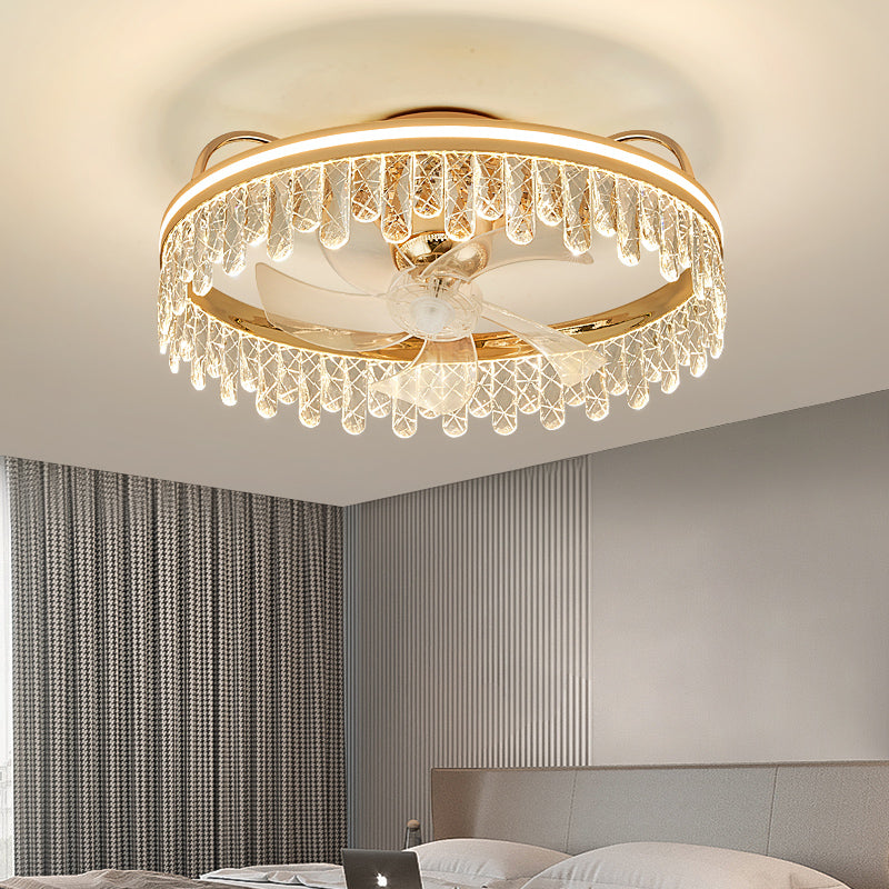 Fan light, dining room light, bedroom light, crystal chandelier. YUHUAQI LIGHTING