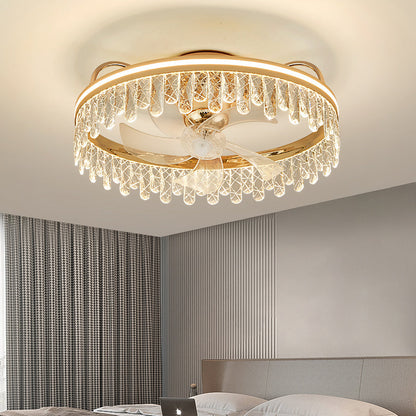 Fan light, dining room light, bedroom light, crystal chandelier. YUHUAQI LIGHTING