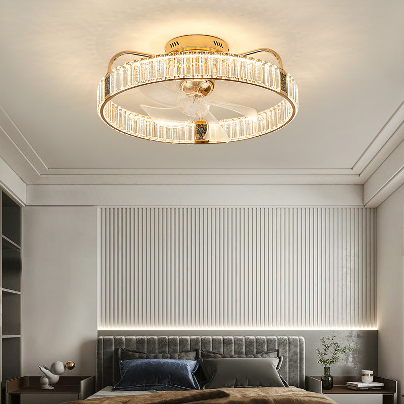 Fan light, dining room light, bedroom light, crystal chandelier. YUHUAQI LIGHTING