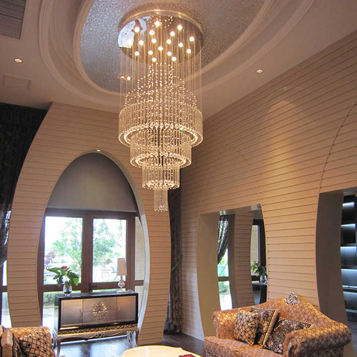 Modern simple light luxury golden crystal ceiling lamp stair light YUHUAQI LIGHTING