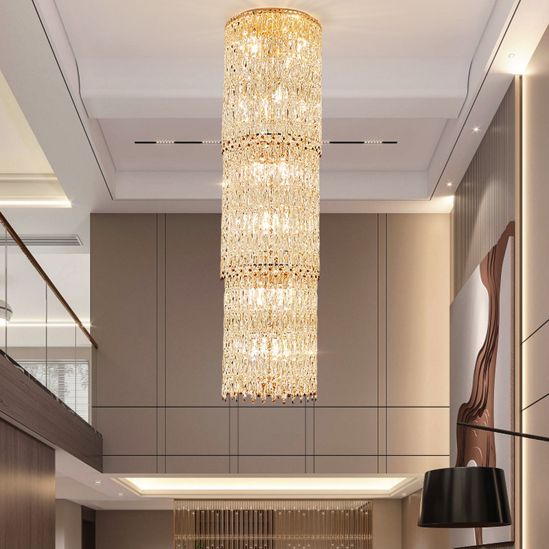 Staircase lights, villa chandeliers, ceiling lights, entryway chandeliers, crystal chandeliers YUHUAQI LIGHTING