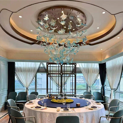 Ceiling lights, glass chandeliers, custom hotel lighting, living room lights, lobby chandeliers, ceiling lights YUHUAQI LIGHTING