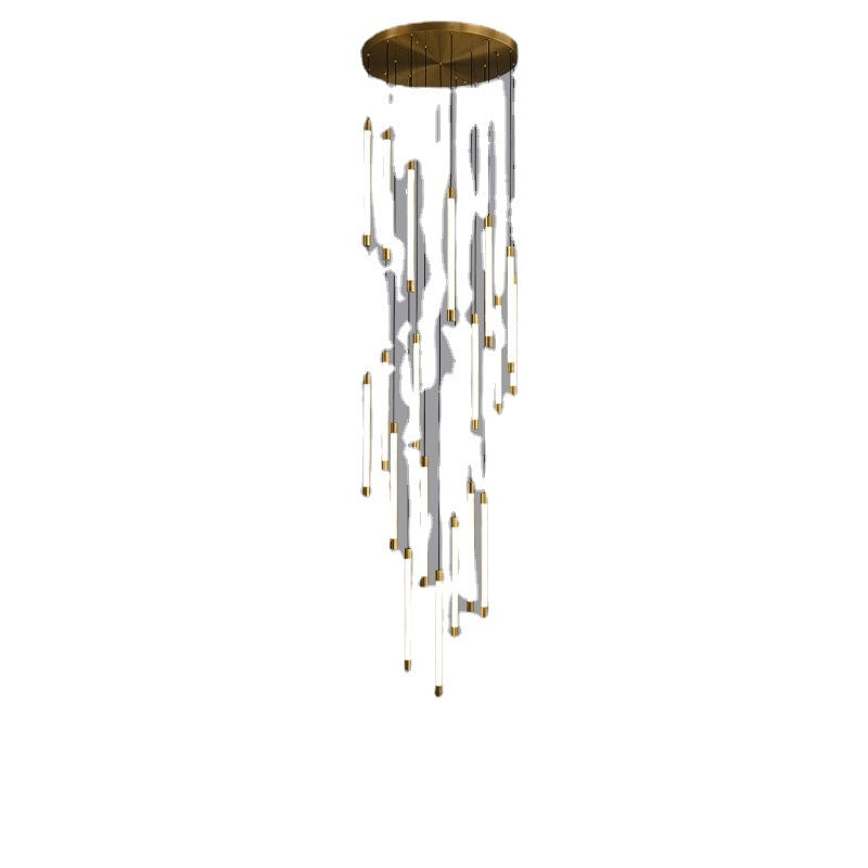All Copper Duplex Staircase Long Chandelier CJ