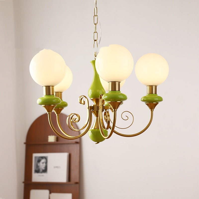 Fruit Green Chandelier Retro Bedroom Living Room Entrance Lamp CJ