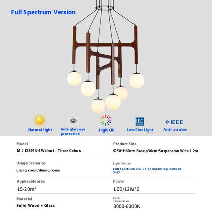 Living Room Chandelier Solid Wood Stairs Dining-room Lamp CJ