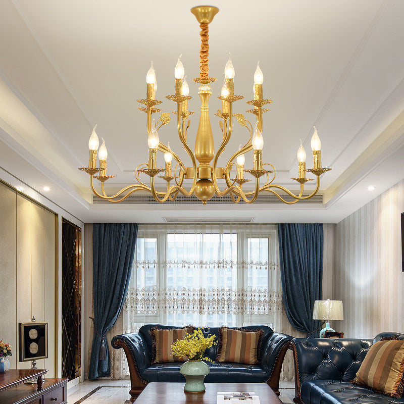 Living Room Bedroom Aisle Wrought Iron Candle Crystal Chandelier CJ