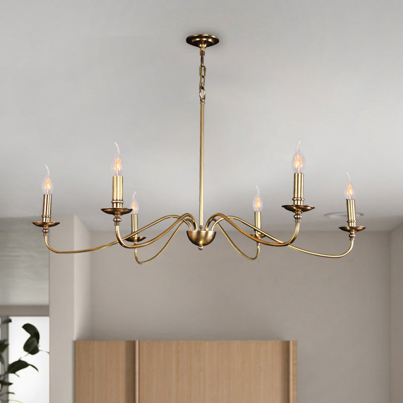 Copper American Style Chandelier Retro Living Room Bedroom Duplex CJ