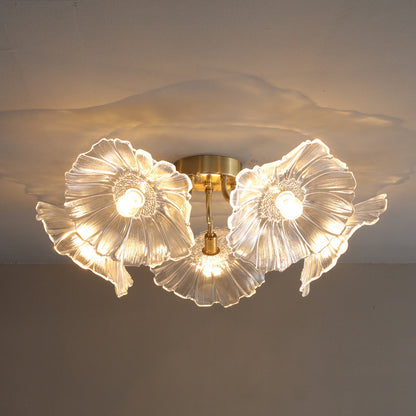 Modern Simple Home Glass Lotus Leaf Chandelier CJ