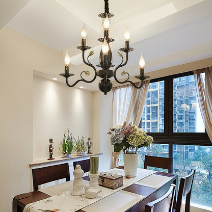Living Room Bedroom Aisle Wrought Iron Candle Crystal Chandelier CJ