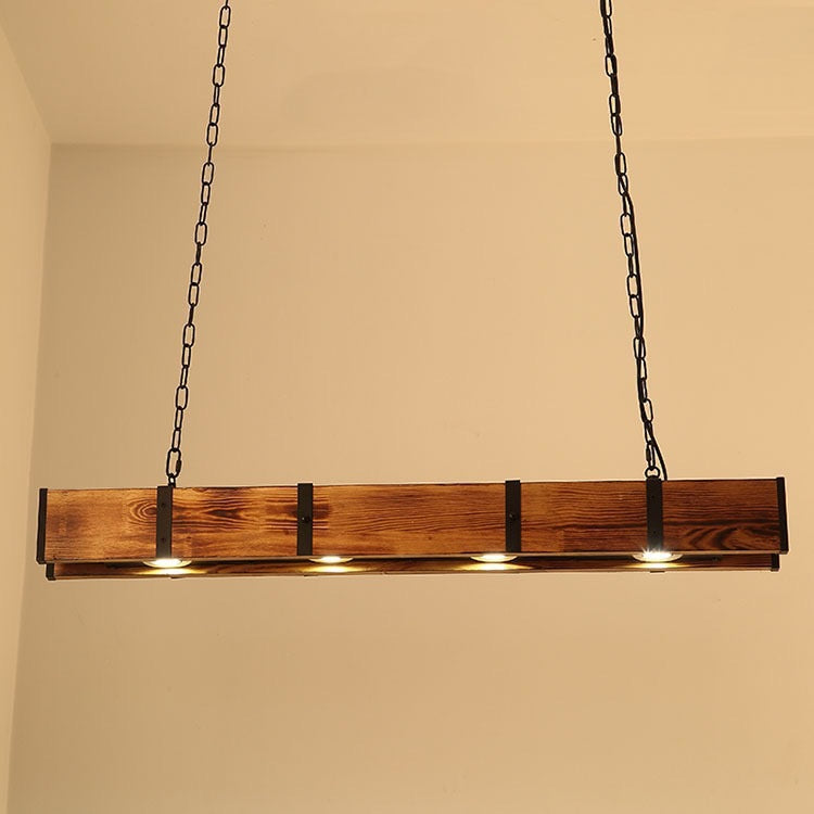 Retro Industrial Style Minimalist Wooden Pendant Light CJ